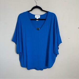 JOSEPH RIBKOFF | Cobalt Blue Dolman Sleeve V-Neck Top Sz 10
